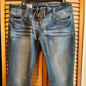 Women’s sexy denim blue Jeans Capri length sz 11